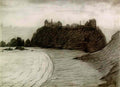 L S Lowry beach scene1 Art A4 Photo Print