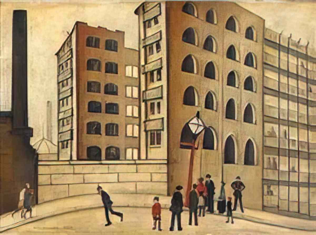 L S Lowry beach scene3 Art A4 Photo Print