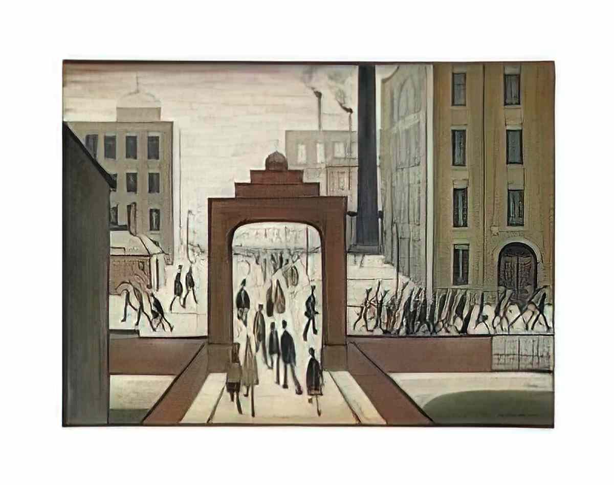 L S Lowry beach scene7 Art A4 Photo Print