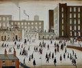 L S Lowry beach with yachts Art A4 Photo Print