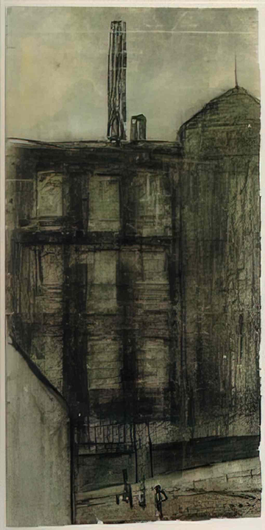 L S Lowry blitzed site 1942 Art A4 Photo Print