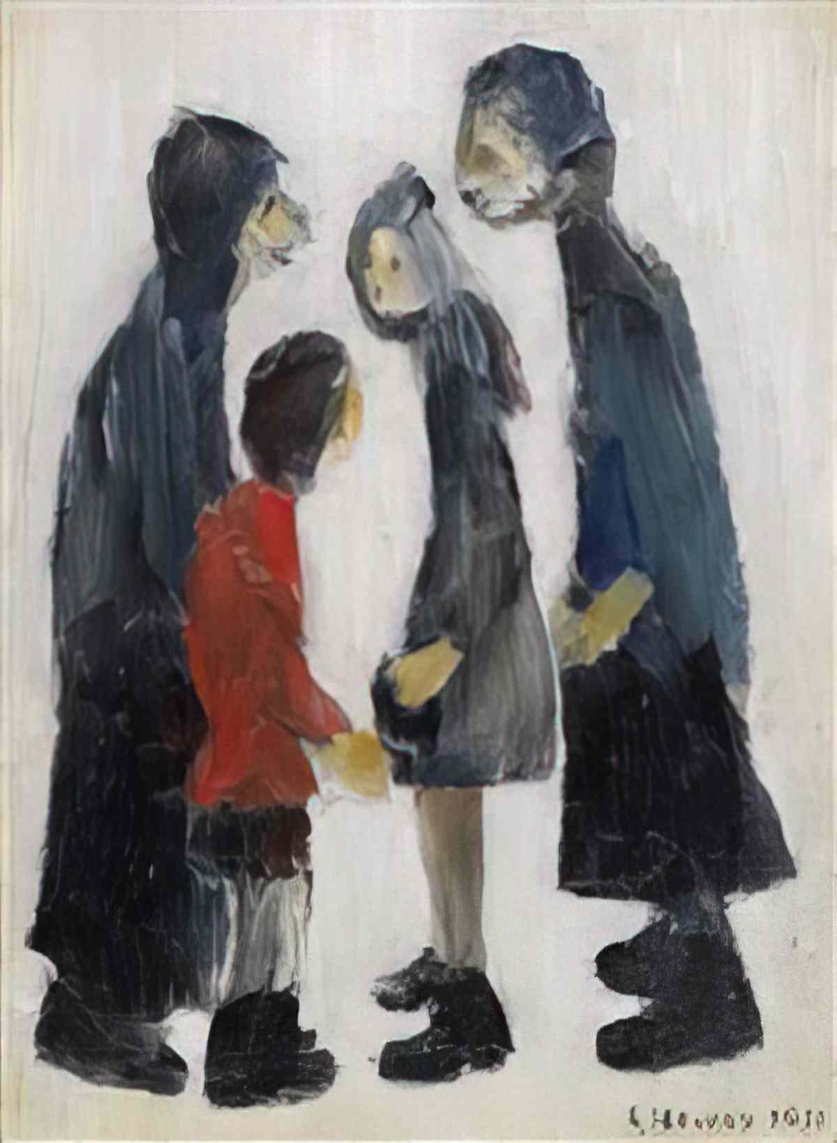 L S Lowry boy with bucket and spade Art A4 Photo Print