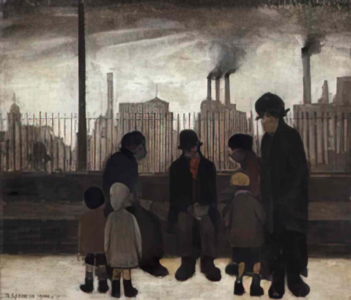 L S Lowry britain at play 1943 Art A4 Photo Print