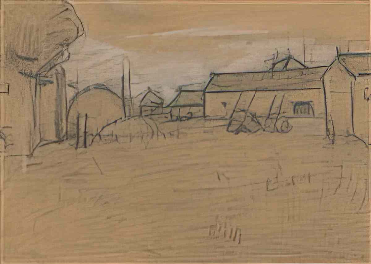 L S Lowry busy street scene Art A4 Photo Print