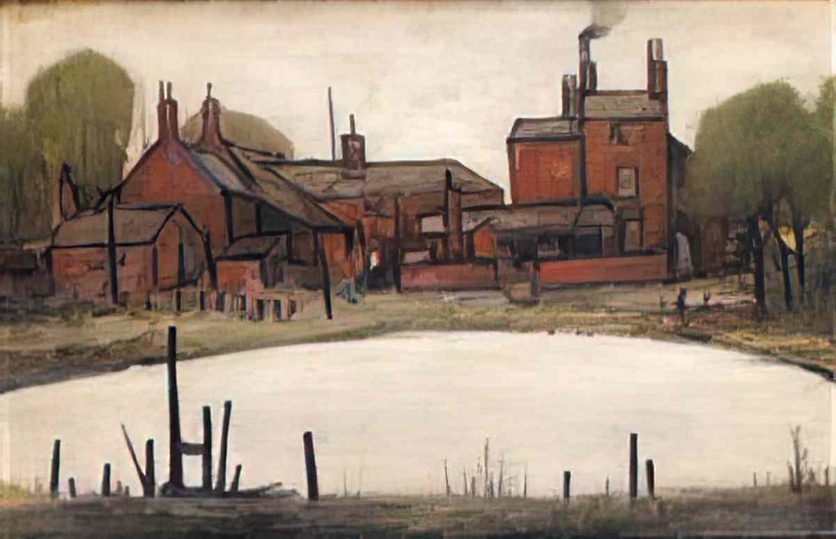 L S Lowry canal at worsley Art A4 Photo Print