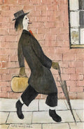 L S Lowry canal scene with figures Art A4 Photo Print