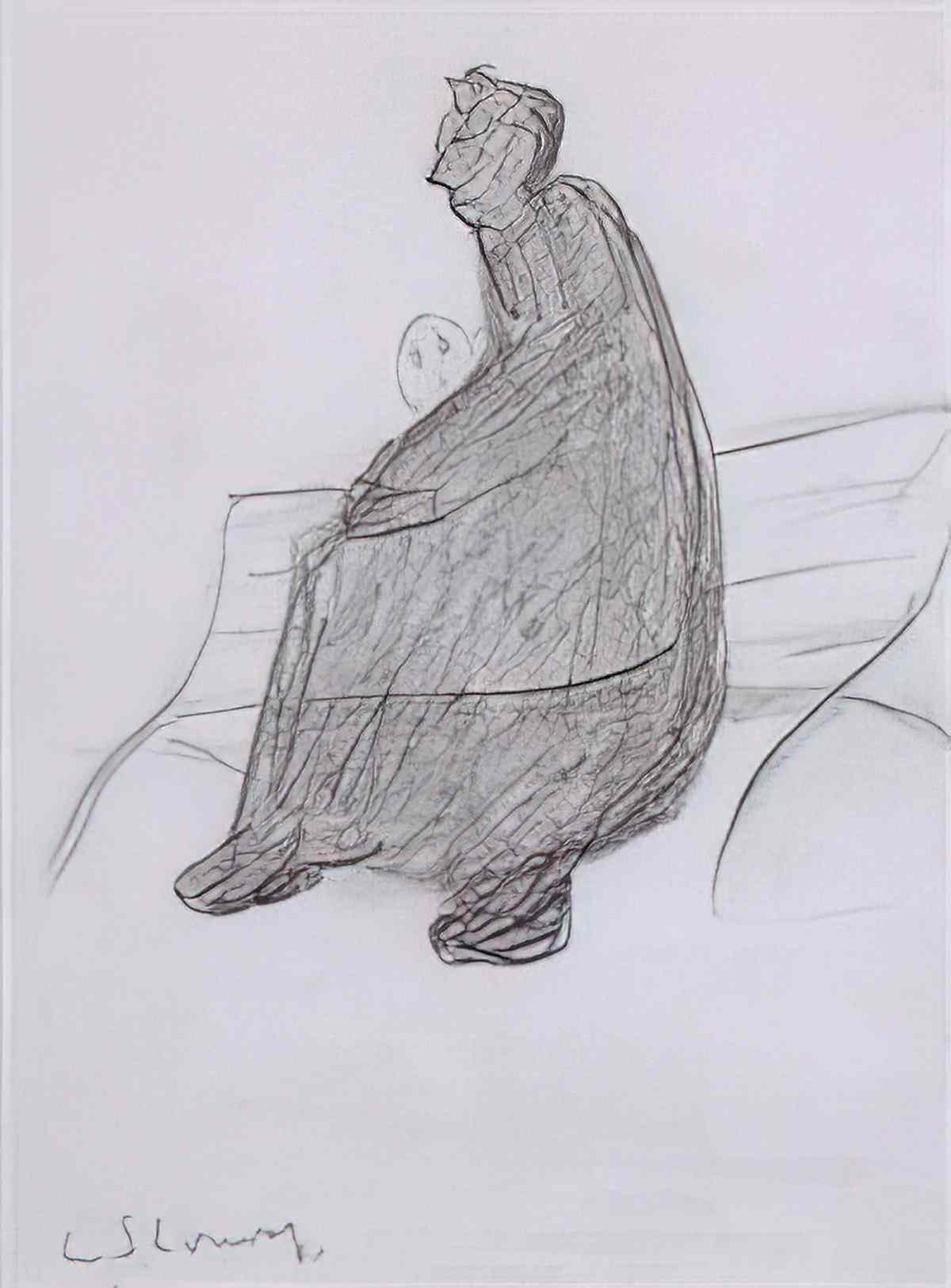 L S Lowry child Art A4 Photo Print