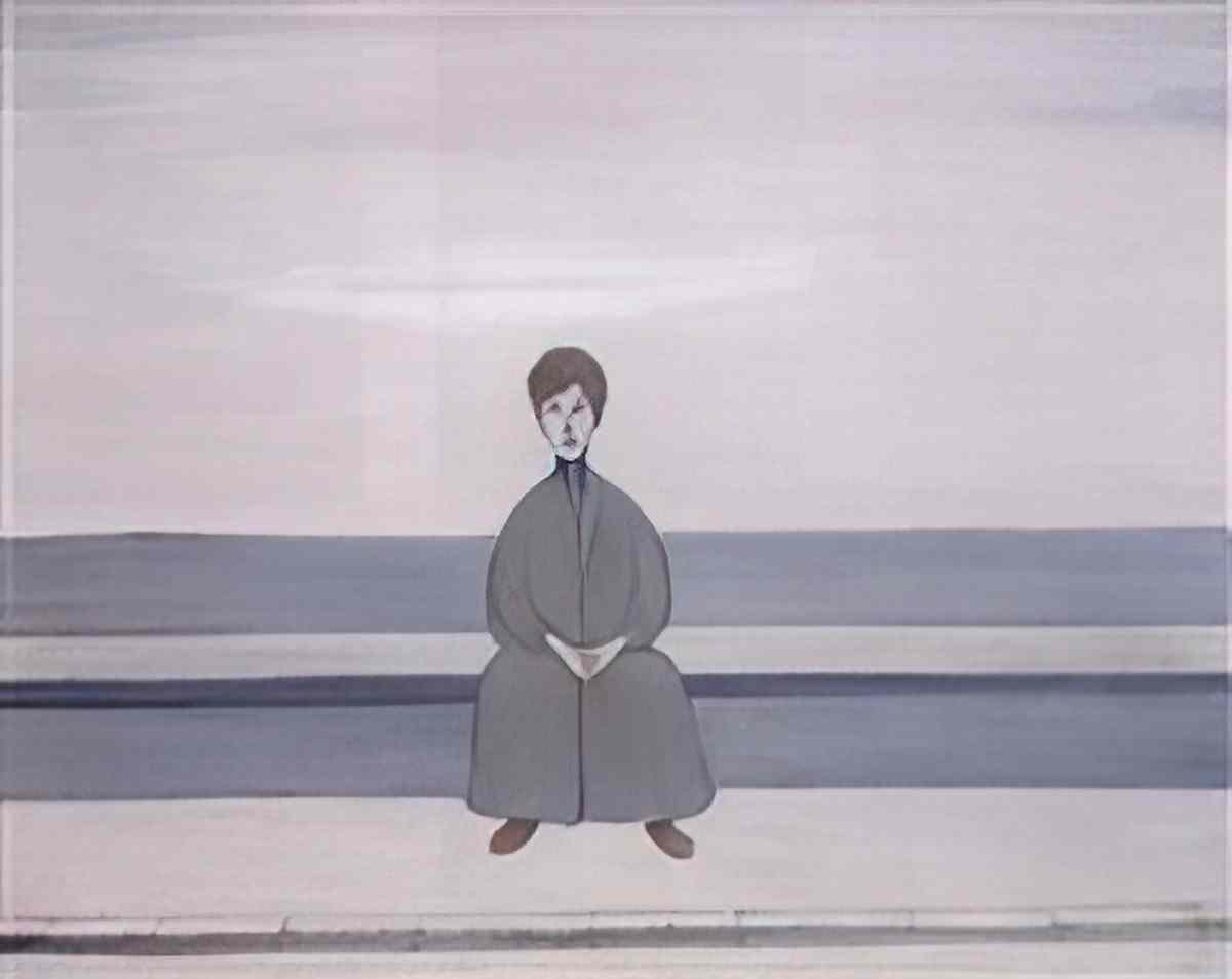 L S Lowry child with doll Art A4 Photo Print