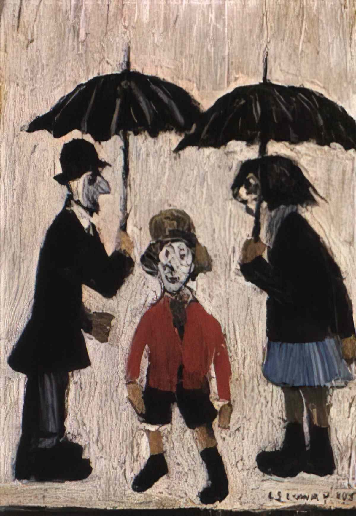 L S Lowry children in the back street Art A4 Photo Print