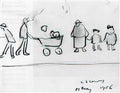 L S Lowry children on a promenade Art A4 Photo Print