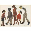 L S Lowry children sitting on a bench Art A4 Photo Print