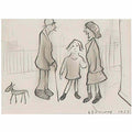L S Lowry children on the beach Art A4 Photo Print