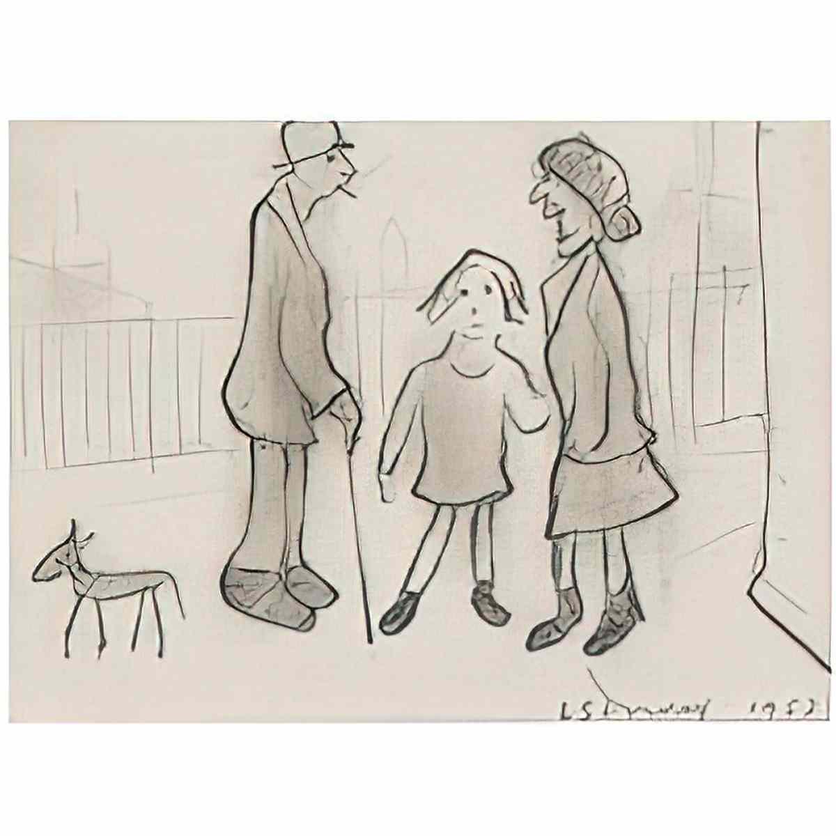L S Lowry children on the beach Art A4 Photo Print