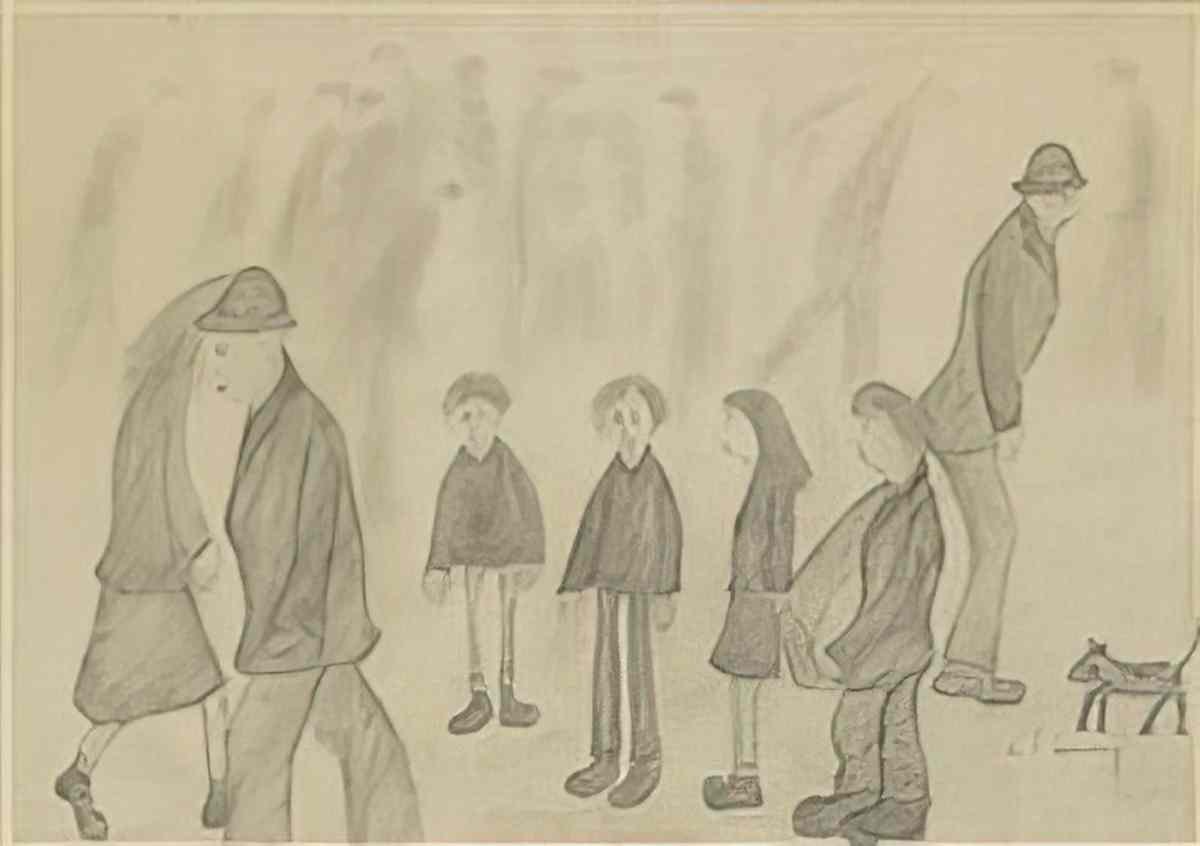 L S Lowry children on the beach1 Art A4 Photo Print