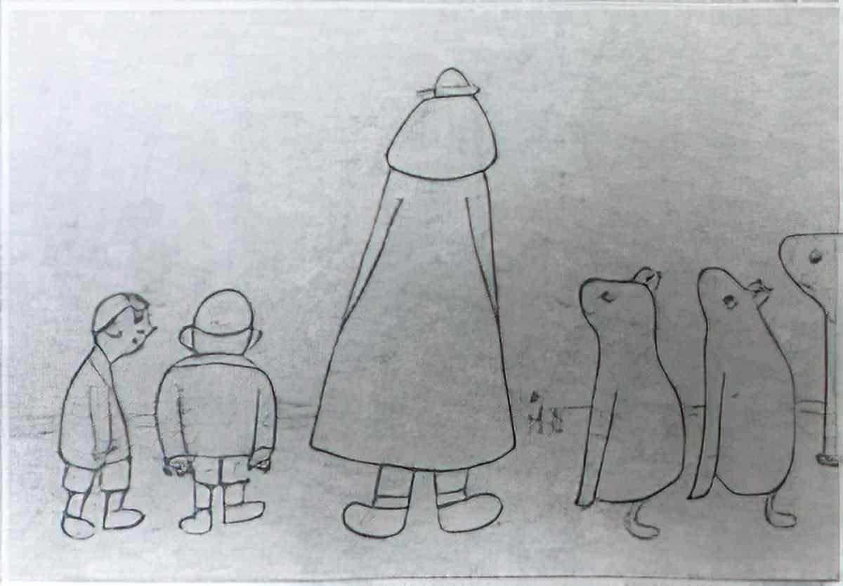 L S Lowry children playing Art A4 Photo Print