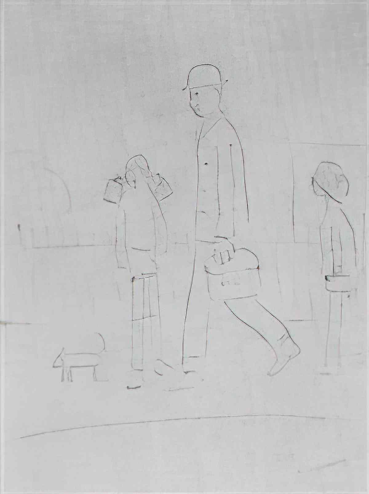 L S Lowry children playing in a street Art A4 Photo Print