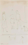 L S Lowry children running Art A4 Photo Print