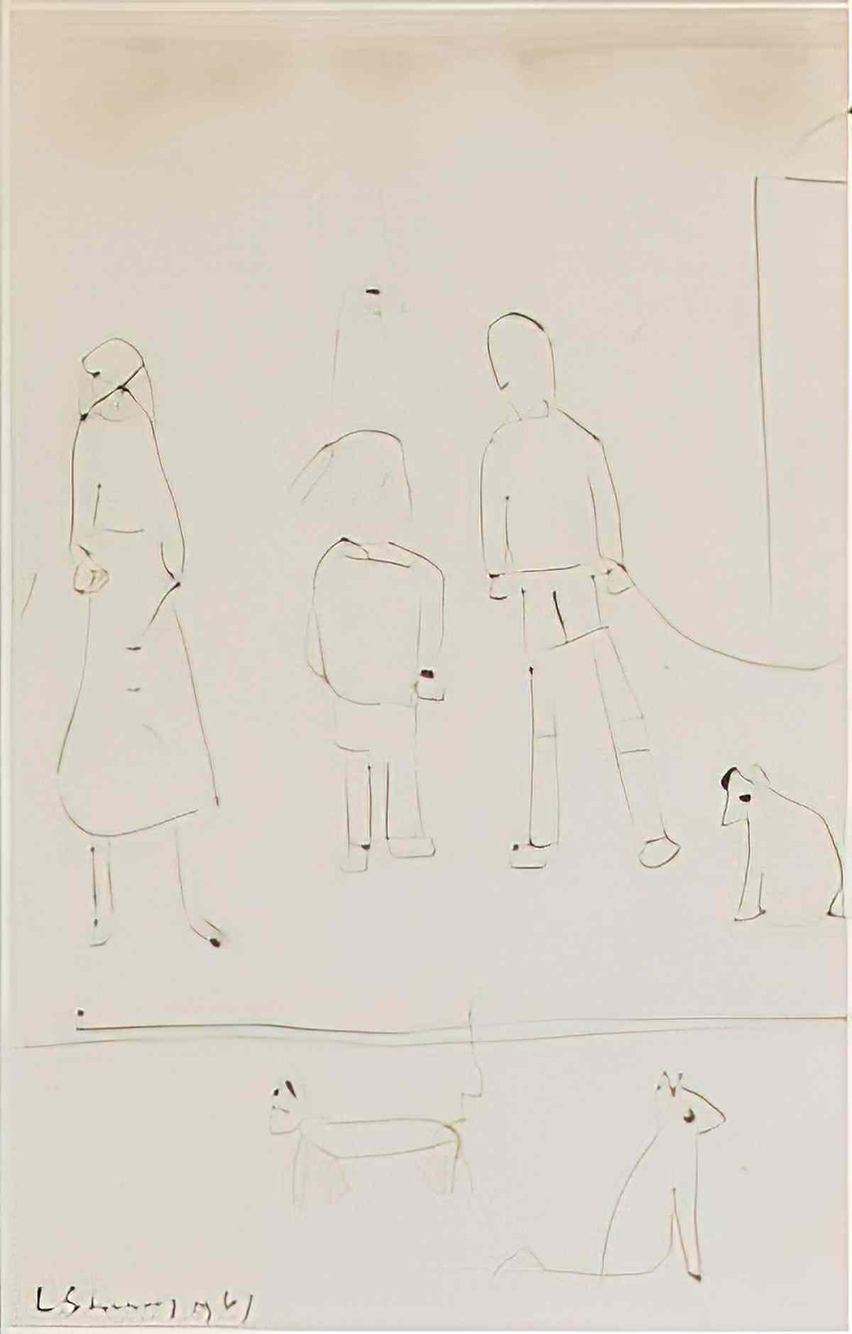 L S Lowry children running Art A4 Photo Print