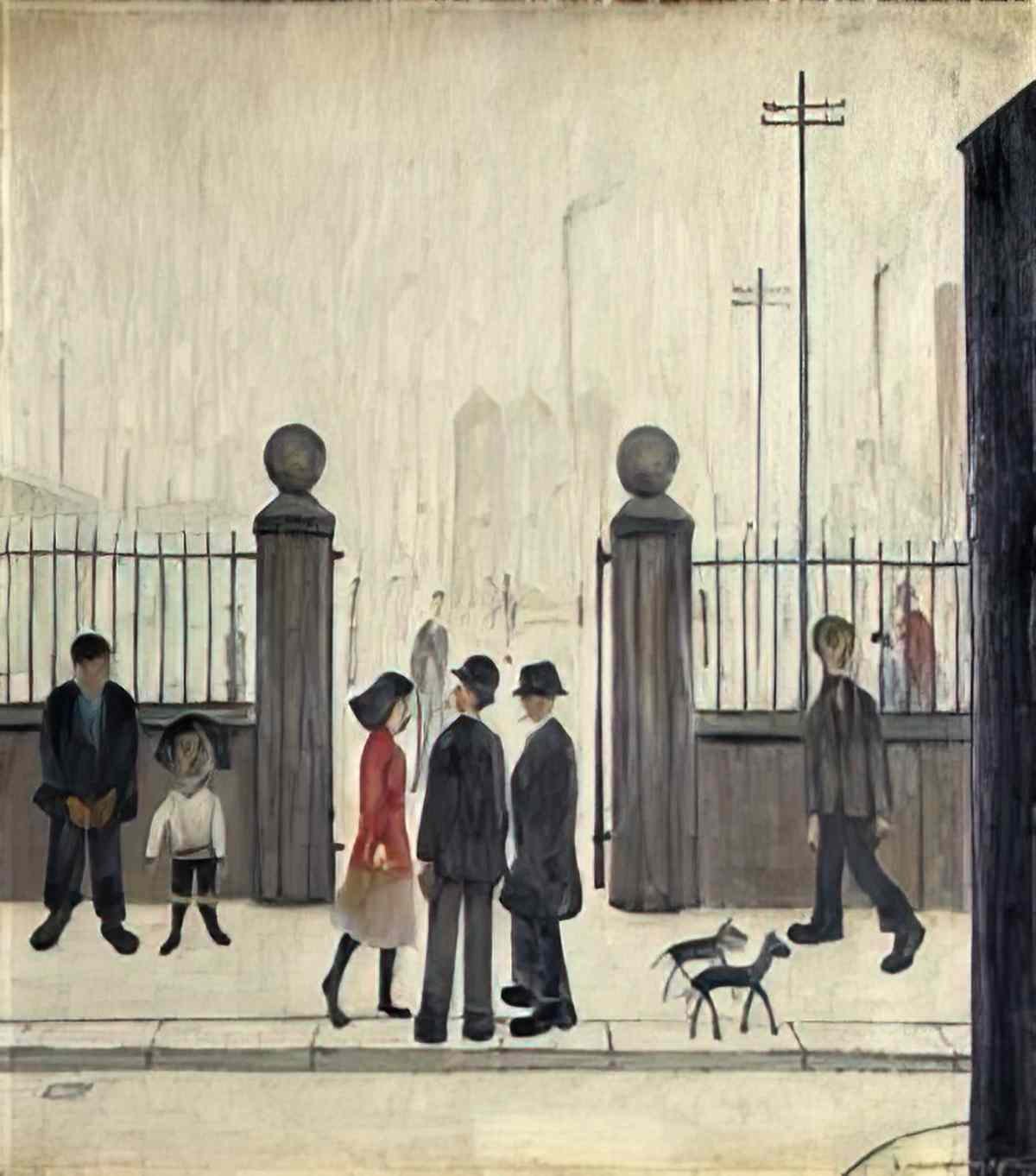 L S Lowry children walking Art A4 Photo Print