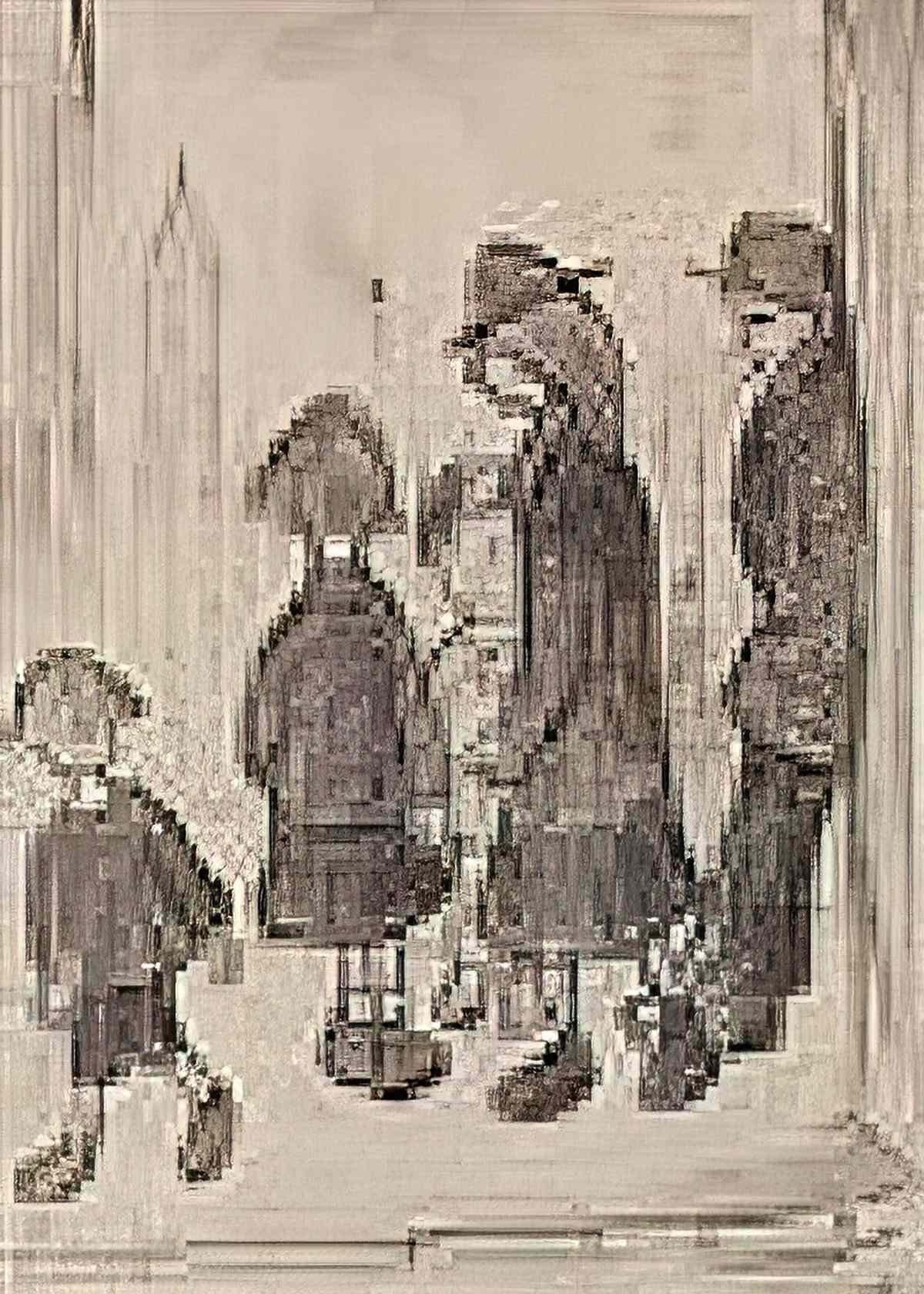 L S Lowry church and figures Art A4 Photo Print
