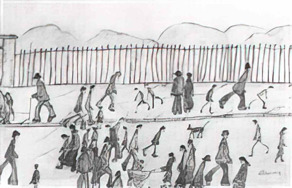 L S Lowry cloaked figure Art A4 Photo Print