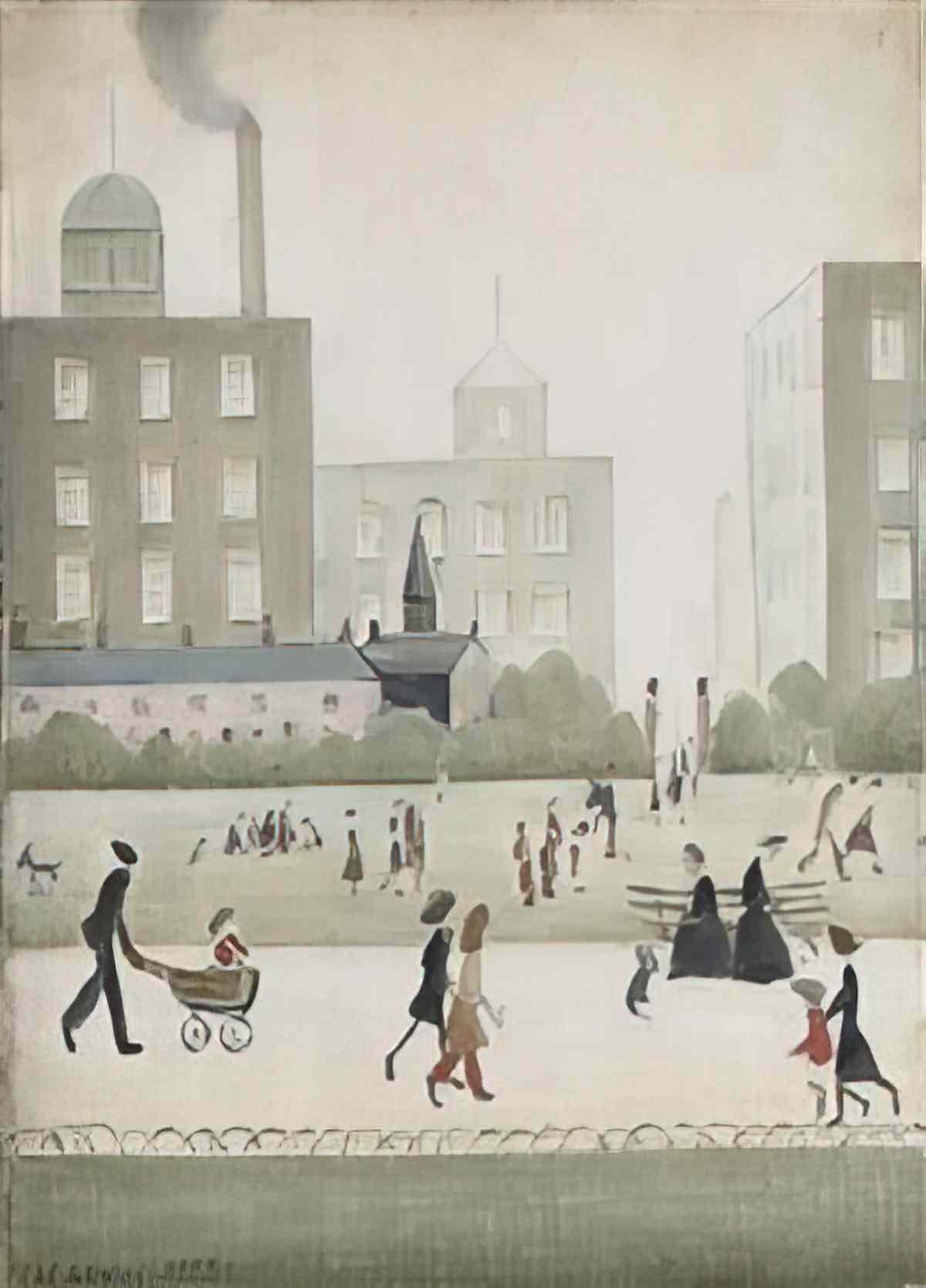 L S Lowry coal boat Art A4 Photo Print