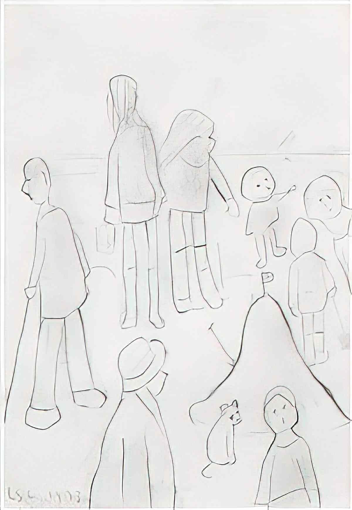 L S Lowry coming from the mill 1930 Art A4 Photo Print