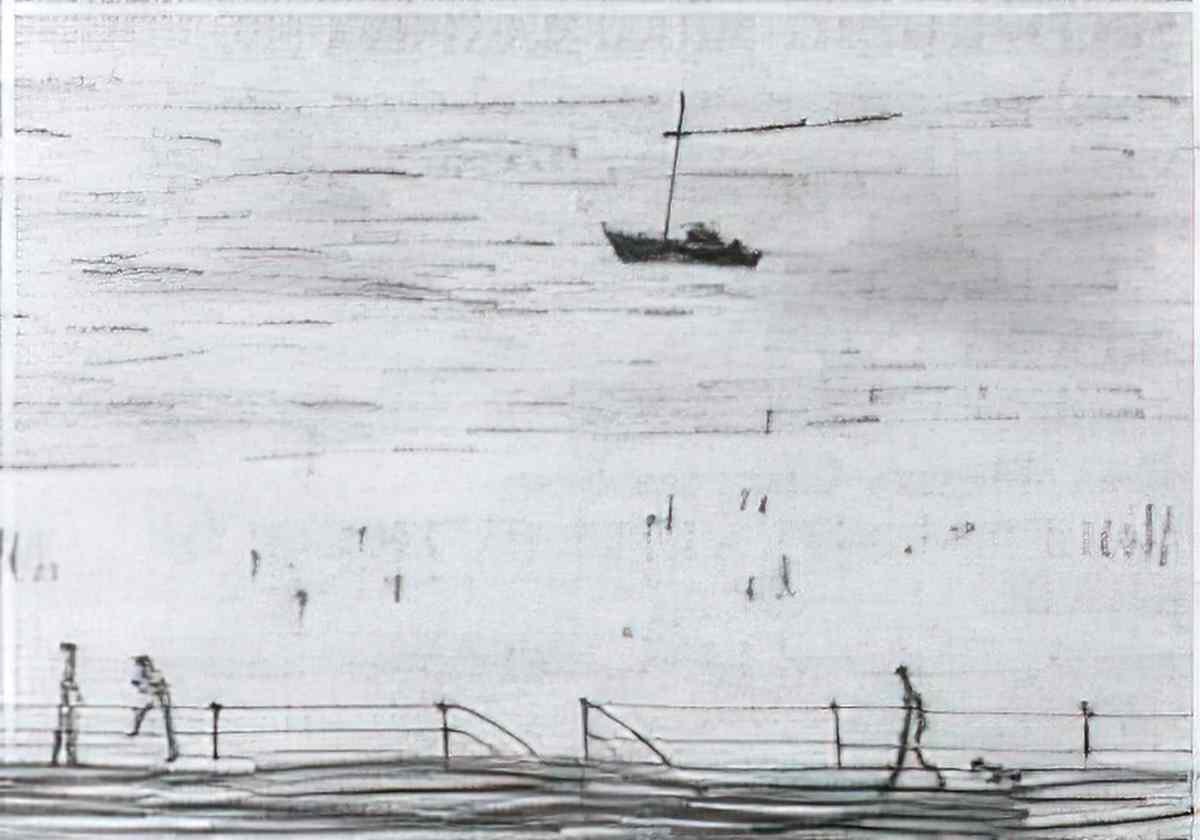 L S Lowry coming out of school 1927 Art A4 Photo Print