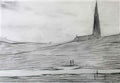 L S Lowry corner street scene with figures Art A4 Photo Print