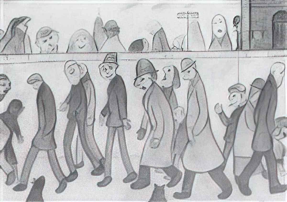 L S Lowry council estate Art A4 Photo Print