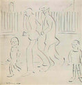 L S Lowry crowded street scene Art A4 Photo Print