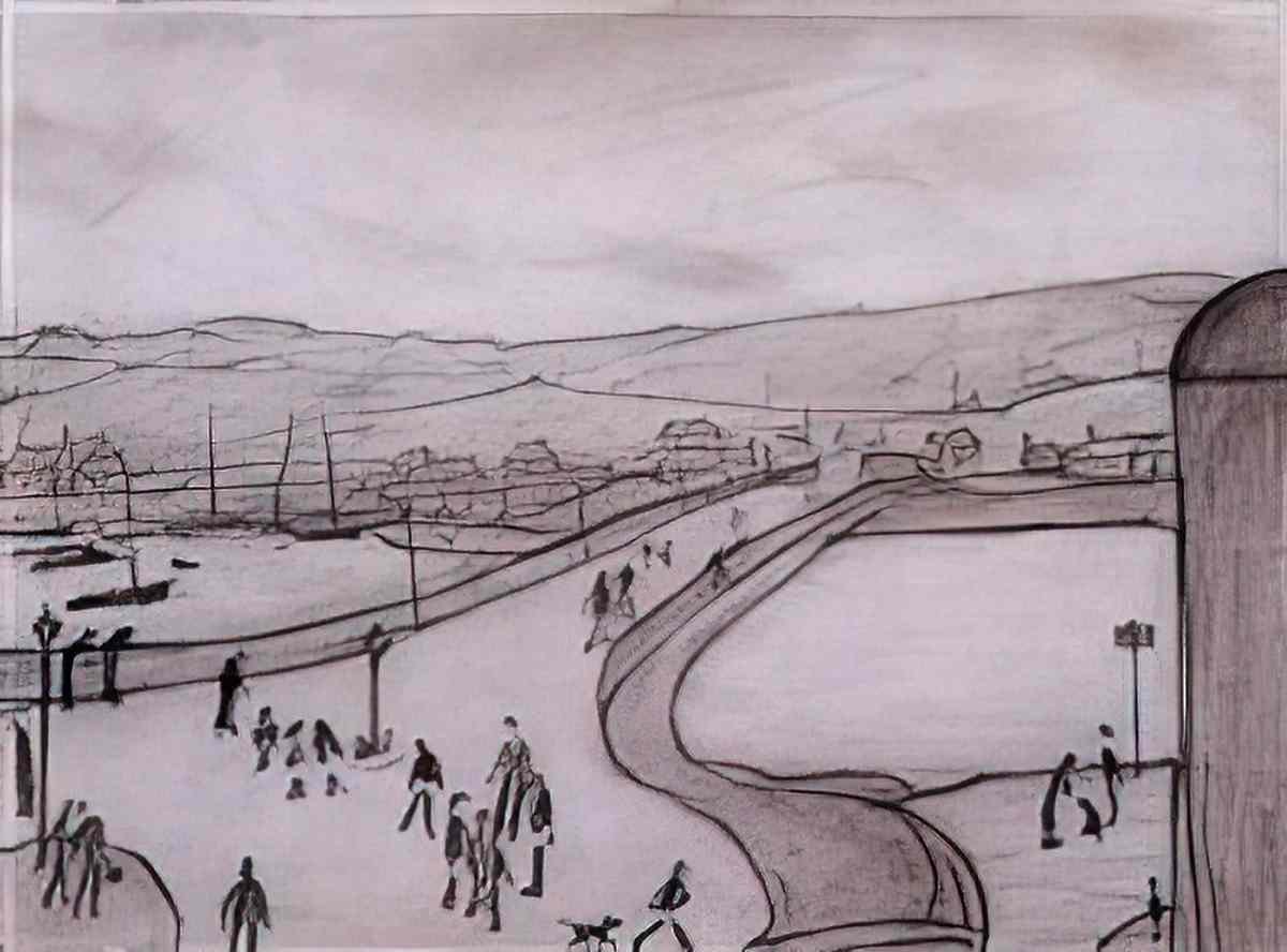 L S Lowry deal sands1 Art A4 Photo Print