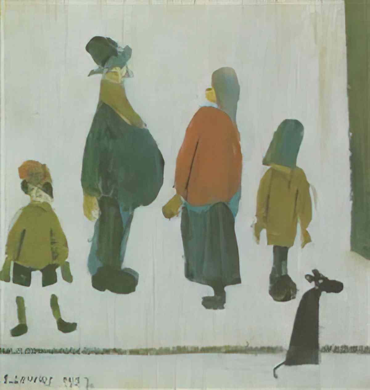L S Lowry drunken man Art A4 Photo Print