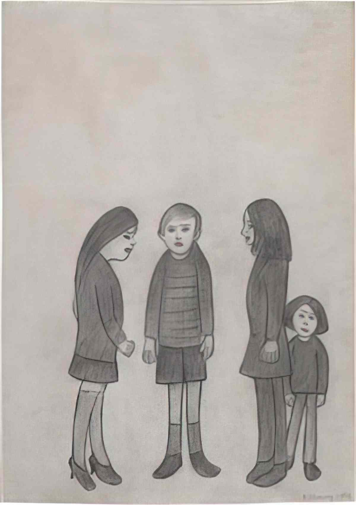 L S Lowry dwellings Art A4 Photo Print