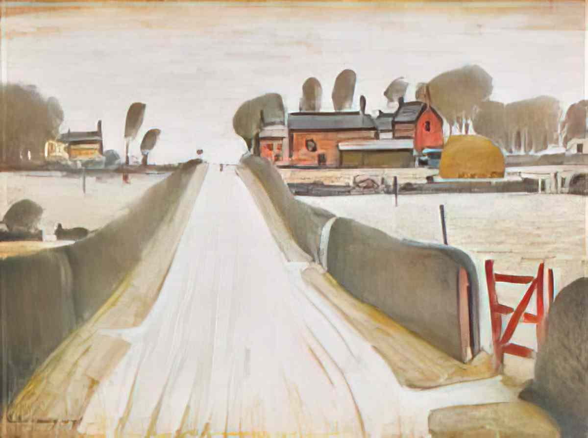 L S Lowry election time Art A4 Photo Print