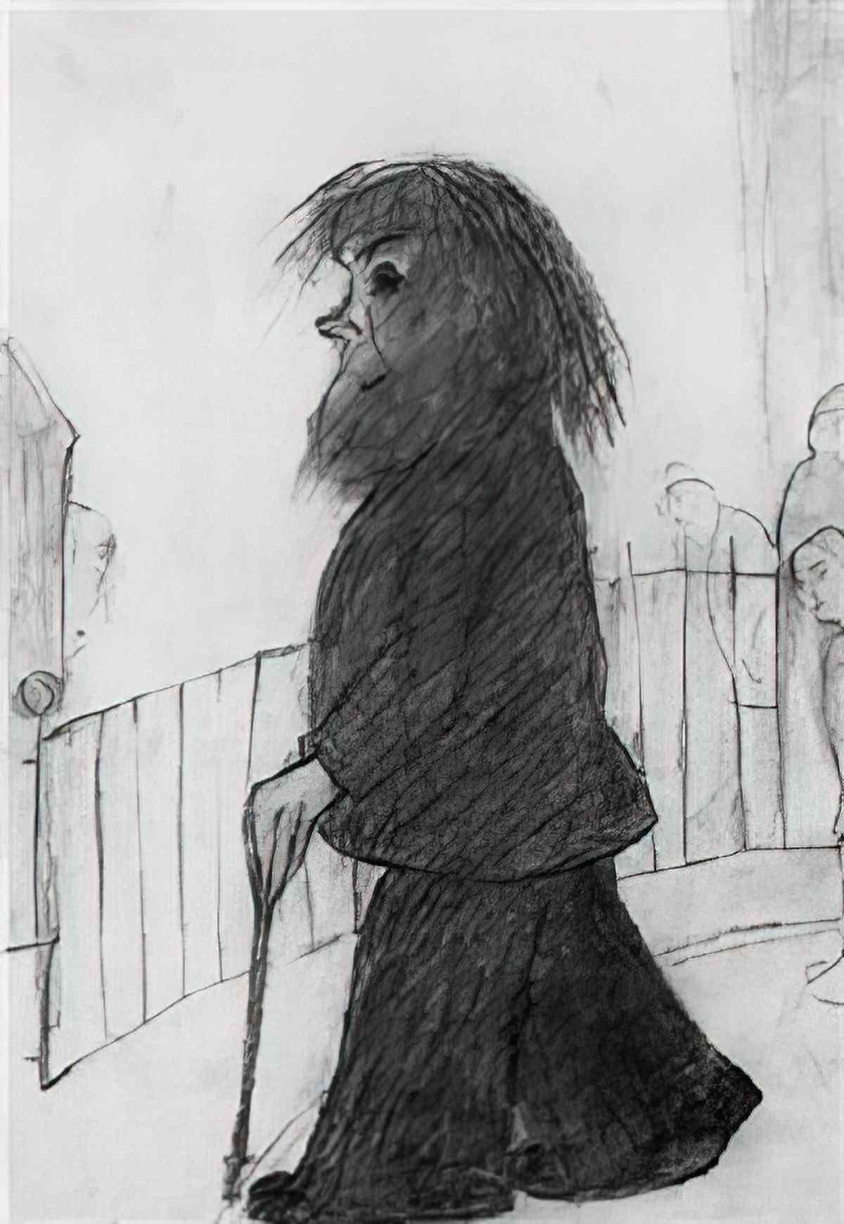 L S Lowry family group 2 Art A4 Photo Print