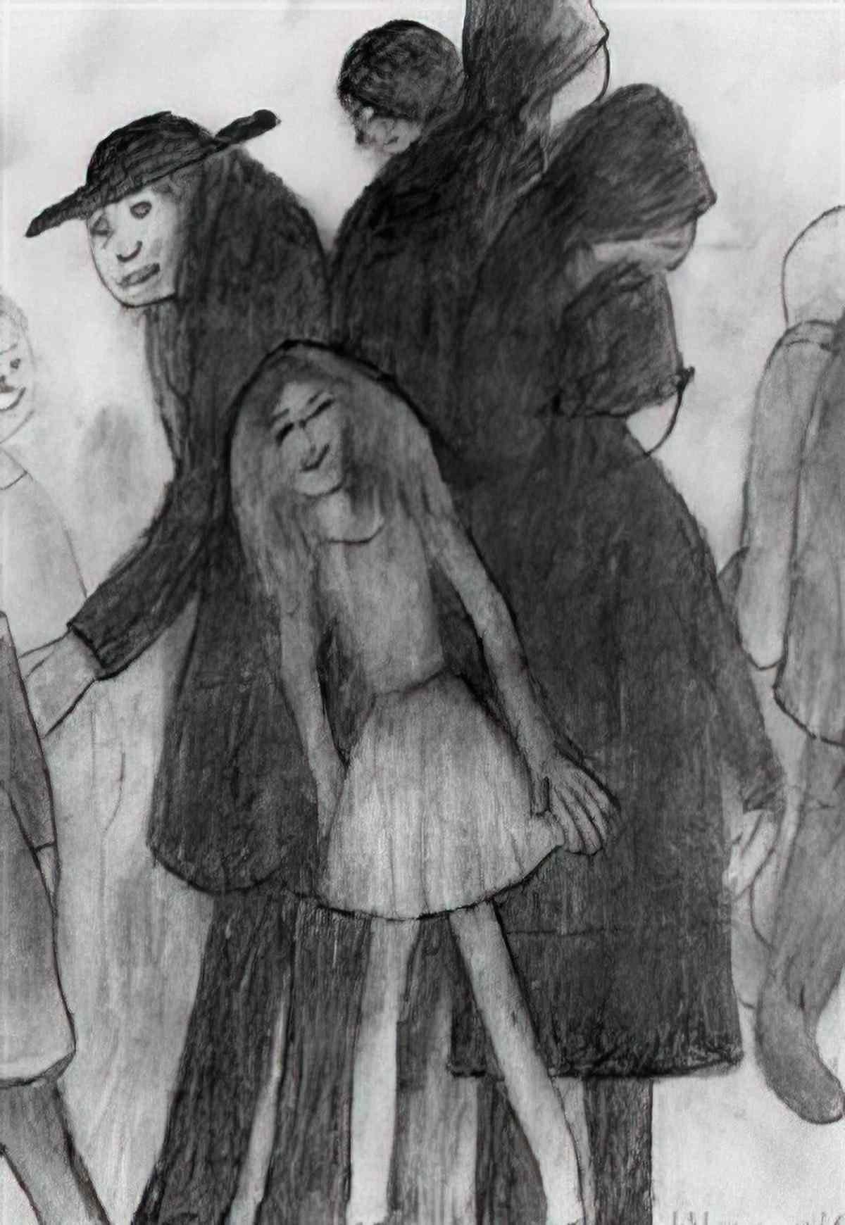 L S Lowry family group16 Art A4 Photo Print