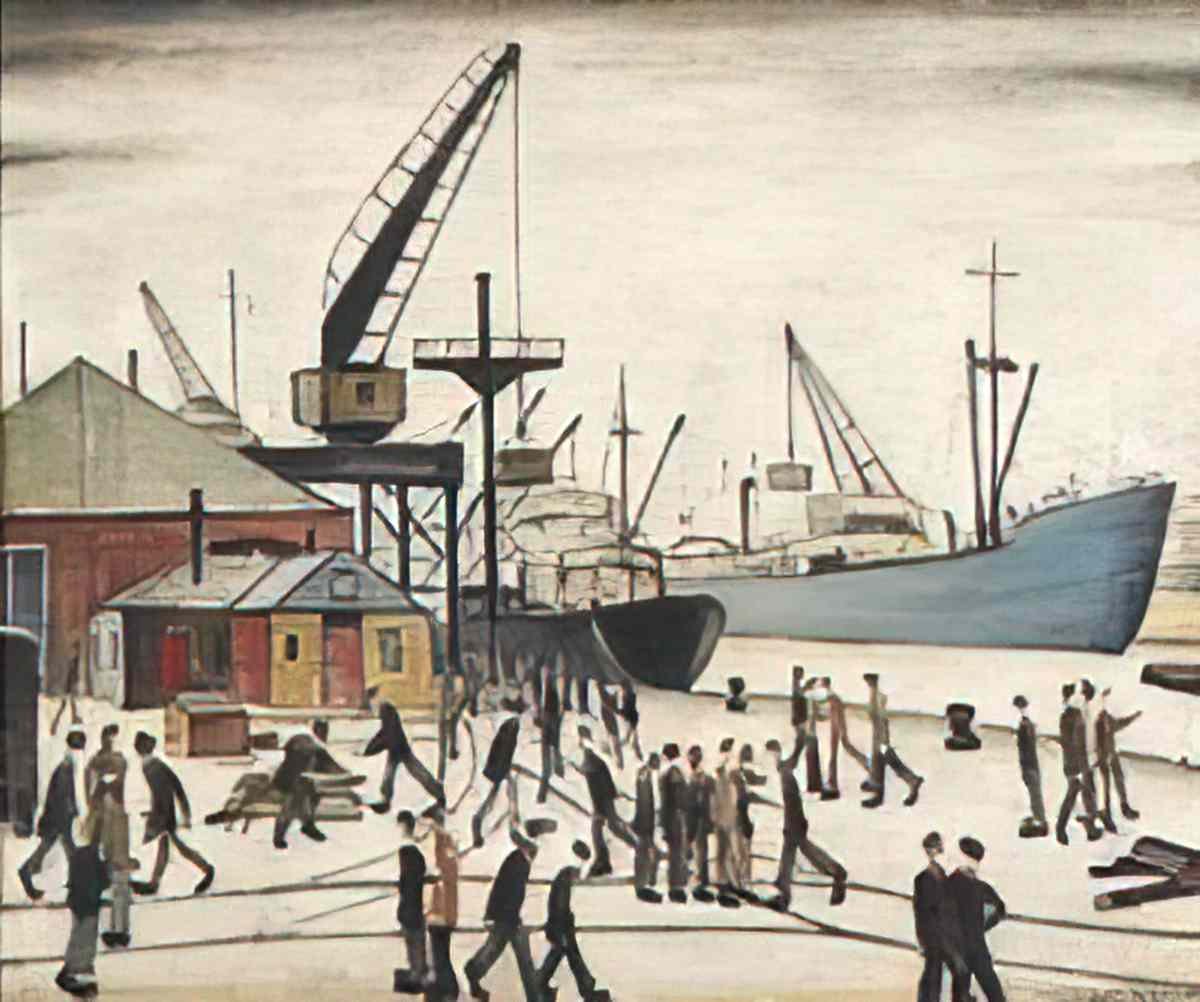 L S Lowry family outing Art A4 Photo Print