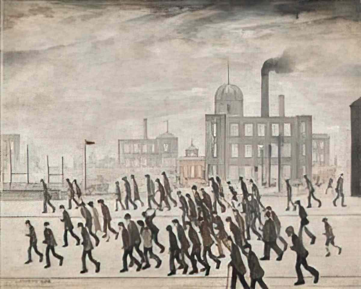 L S Lowry father going home Art A4 Photo Print