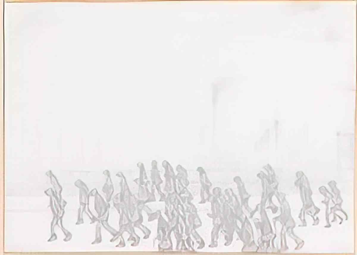 L S Lowry figure 2 man with umbrella study Art A4 Photo Print