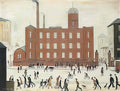 L S Lowry figure in a courtyard Art A4 Photo Print