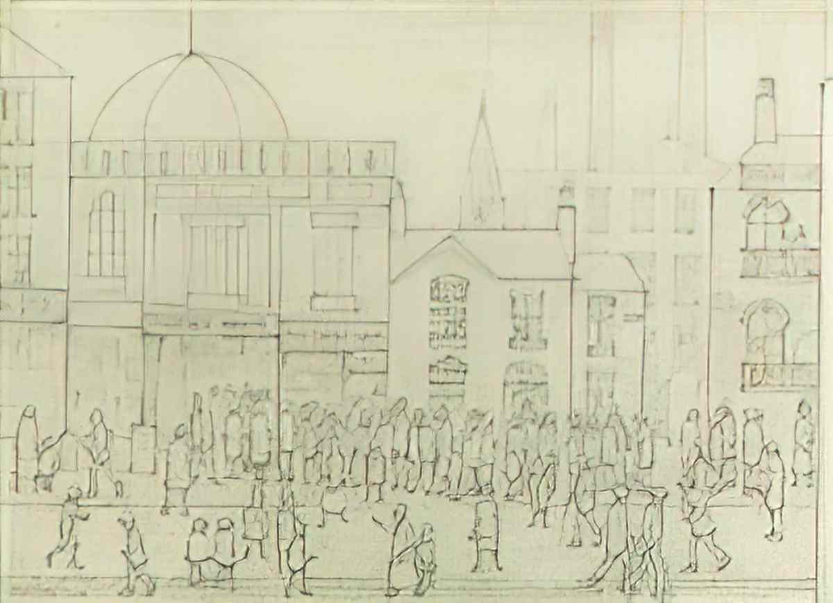 L S Lowry figure on a bench ii Art A4 Photo Print