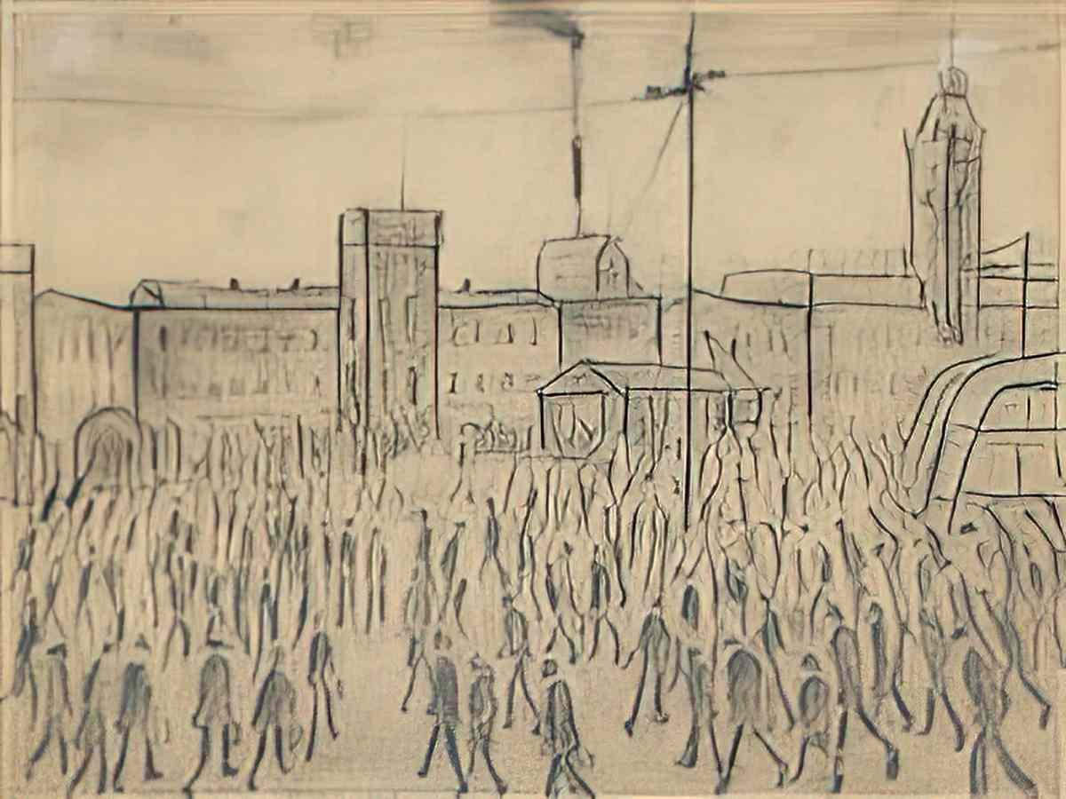 L S Lowry figure study 2 Art A4 Photo Print