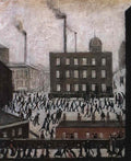 L S Lowry figure study with dogs Art A4 Photo Print