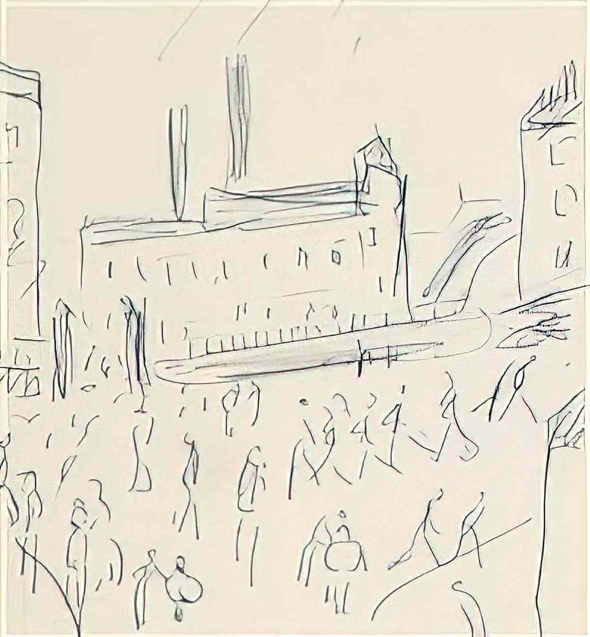 L S Lowry figure study1 Art A4 Photo Print