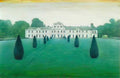 L S Lowry figures and dog Art A4 Photo Print