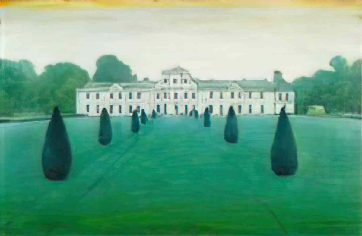 L S Lowry figures and dog Art A4 Photo Print