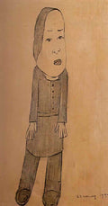 L S Lowry figures and dogs study Art A4 Photo Print