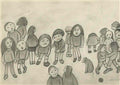 L S Lowry figures and yachts at the beach Art A4 Photo Print