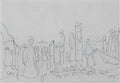 L S Lowry figures at a gateway Art A4 Photo Print